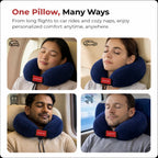 Trajectory Travel Neck Pillow with Sleeping Eye Mask Combo for Travelling and Sleeping in Airplane Flight, Cab, Car, Train, Bus for Men and Women Black (As seen on Shark Tank)