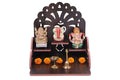 CRAFTSFY Home Decorative Wooden Temple/Pooja Mandir/Mandap/Wooden Mandir (Size : Medium) (Black)