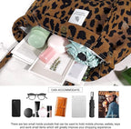 BROGBUS Casual Design Shoulder Handheld Tote Handbag for Women, Girls Canvas Jhola Bag for College Office Use (Leopard Color)