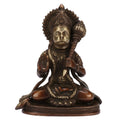 ARTVARKO Lord Hanuman Ji Murti Bajrangbali Antique Brass with Gada Bhagwan Statue Showpiece for Pooja Gift Living Room Decoration Home Décor 8 Inches