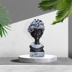 Xtore Home Decor Resin African Lady with White Earrings Showpiece (Black, Pack of 1)