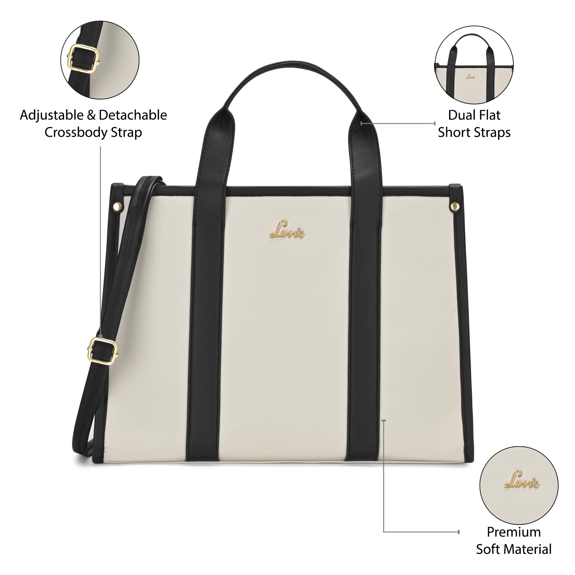 Lavie Women's Luxa Colourblock Pro 15 Inch Laptop Tote Handbag | Tote Bag for Work | Ladies Purse | Stylish Shoulder Bag | Gift for Women