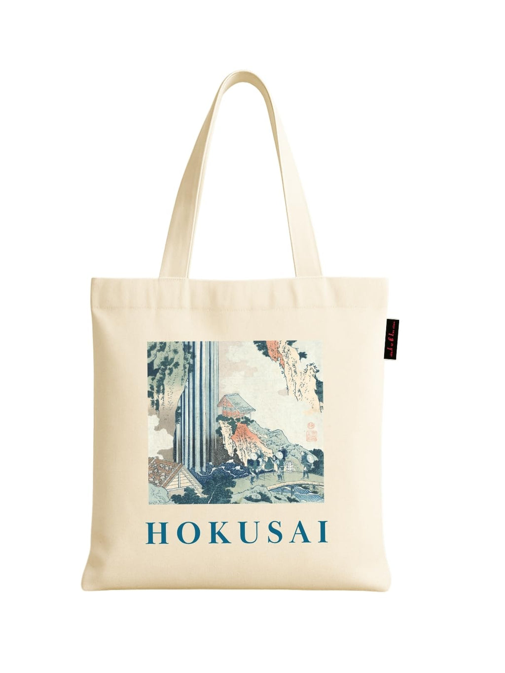 Peach Blossom Women's Printed Cotton Zipper Tote Bags (WHT - WAVE)