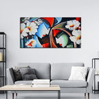 VIBECRAFTS Canvas Paintings for Living Room Drawing Room Canvas Wall Painting of Radha Krishna Abstract Pattern Fitted with Wooden Frame for Home|Office|Gift(PTVCH_2298NV)
