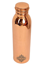 INDIAN ART VILLA Copper Water Bottle for Travel Essential, Joint-free Leak Proof Bottle, Copper Drinkware - 900 ml