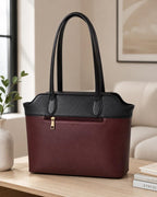 Fargo Aura Tote Bag for Women | Vegan Leather Handbag with 15-Inch Laptop Compartment, Smooth Zip | Stylish Office, College & Daily Use Tote | Made in India
