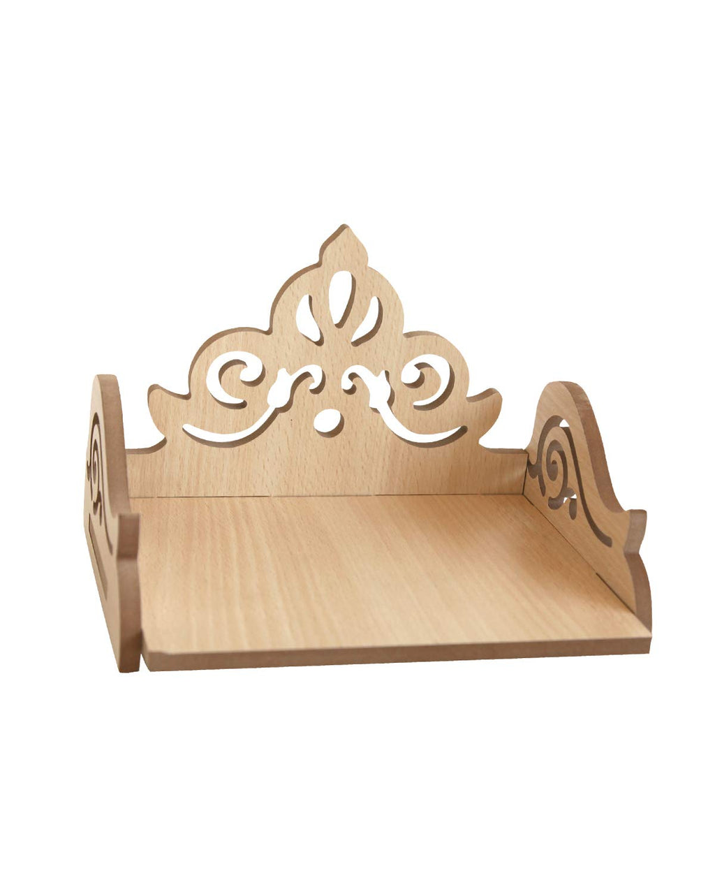 MS ENTERPRISE Wooden Singhasan Temple for God, Laddu Gopal Sinhasan for Pooja Mandir, Singhasan for Diwali, Durga Pooja, Navratri, Ganesh Chaturthi - Multicolor (5.5 * 6 * 8 Inch) (Cream)