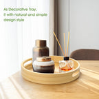 Acacia Wood Platter Boards Long Decorative Trays Home Decor Cheese Board Wooden Serving Platters for Cookie, Snack, Dessert, Food Dish Cake Appetizer Plates (Round Serving Wooden 12inch)