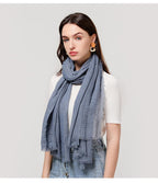 ICW Women's UV Protection Premium Light Weight Wrinkle Ironless Crinkle Cotton Hemp Summer Scarf Stoles Shawl head scarves for girls (colour 1)