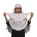 HYLOL Cotton Female Pure White Innovative Stylish Candy Printed Pattern Fancy Scarf With Sun Protection Cover Face Mask For Women's And Girls