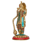 ARTVARKO Brass Narayana Murti for Home Puja Handmade Standing Vishnu Idol Showpiece Figurine Height 7.5 Inches