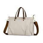 LATIQ MART Women's Office Essential Tote Bag With Double Handle Shoulder Strap, 15.6 Inch Laptop Compartment, Laptop Sleeve, Shoulder Work Handbag, Organizational Pockets For Girls (Sandy Beige)