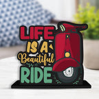 Artvibes Wooden Idols and Figurine Life is A Beautiful Ride Quotes Table Decor for Office Desk Showpiece|Home Decoration|Living Room|Modern Gifting Item(Sp_1116N), Inspirational