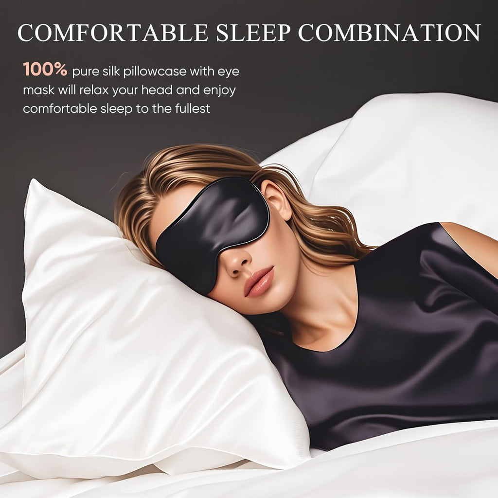 Cute Cartoon Travel Neck Pillow & Eye Mask Set | Soft Memory Foam U-Shape Neck Pillow with Sleeping Eye Mask for Flight, Car, Train, Office & Home