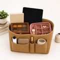 SYUTAM Women Felt Purse Organizer Insert for Ladies Handbag, Tote, Hobo Bag Divider, Multiple Storage Compartment - Beige(13.4x6.7x7.1) inch (X-Large)