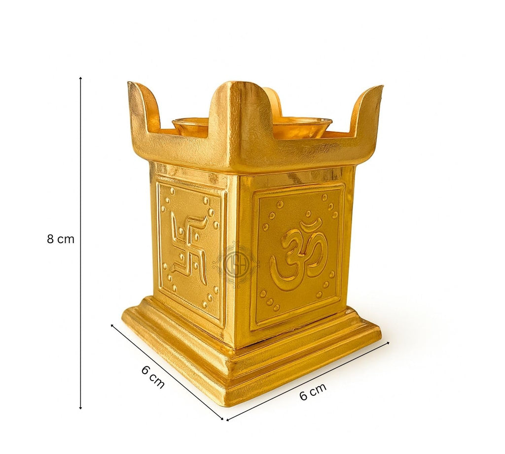 DSH Brass Diya for Puja Pure Tulsi Deepak Oil Lamp for Diwali, Pooja Room, Home Temple Decoration Item.