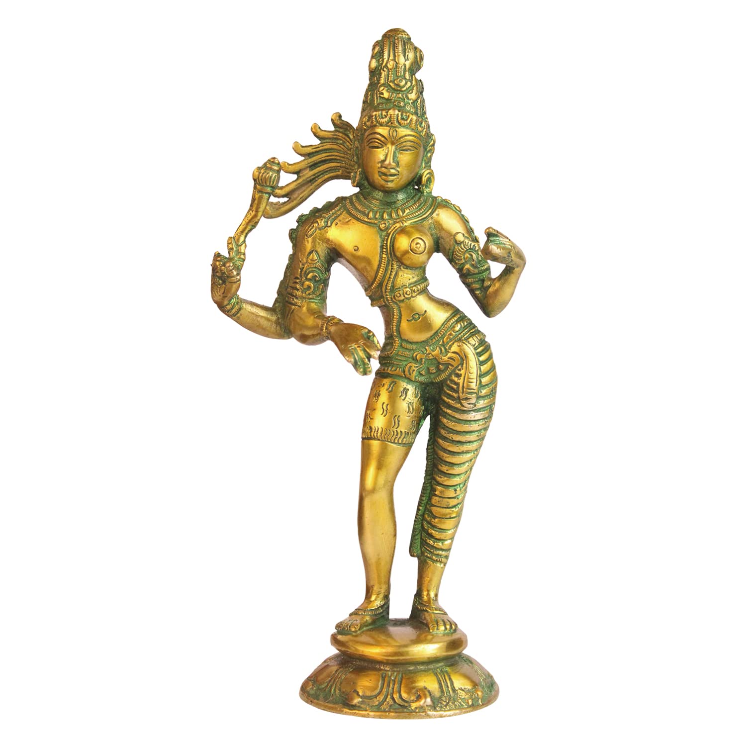ARTVARKO Brass Ardhanarishvara Ardhnarishwar Ardhnari Shiv Parvati Double Avatar Idols for Shivaratri Mahashivaratri Maha Shivratri Puja Home Decor.