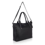 DAZZLE Women's Pu Leather Tote Bag with Sturdy Handle, Main Compartment, Adjustable Strap, 30 cm x 40 cm x 15 cm (BLACK)