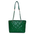 Haute Sauce Green Quilted tote bag with Zip Closure for Women & Girls | Bags for women | Trendy, Cute, Fancy, Stylish, Purse, handbag, side bag for ladies | shoulder bag for women | Shopper bag