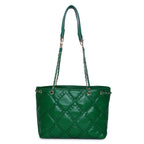 Haute Sauce Green Quilted tote bag with Zip Closure for Women & Girls | Bags for women | Trendy, Cute, Fancy, Stylish, Purse, handbag, side bag for ladies | shoulder bag for women | Shopper bag