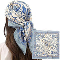 squishy Scarf for Women Stylish, Silk Scarf for Women, Ideal Fashion Accessory for Daily Use, Office and Wedding, Travel (blue)