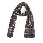 RAI SAHAB Printed Cotton Scarf for Women, Lightweight Soft Scarves Stoles for Summer & Winter(ST-86BLK10)