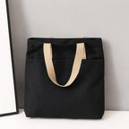 HOMELYA Cotton Tote Bag for Women | College & Office Shoulder Bag | Fits 14 Laptop | Inner & Outer Pockets | Ladies Utility Bag for Shopping, Travel & Daily Use