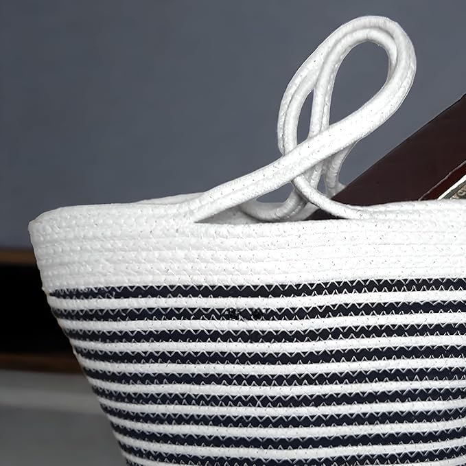 BEAUTIFUL HOMMIES Attractive Hand Bag |large Tote Bag |Summer Bag | Bucket Bag | Basket Bag | Bamboo Tote | Beach Bags for Women|Boho Bag|Handbag |Jute Bag |Handmade Bag (WHITE BLACK)