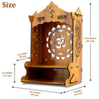Sehaz Artworks OM Lotus Puja Mandir for Home Big Size|Pooja Mandir-42x23 CM
