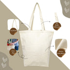Prakriti Maitri Shopping bag for Grocery | Cloth & Canvas Bags | Cloth Bags Shopping | Carry bag | Unisex Plain Cotton Bags | Grocery bags for Women & Men | Vegetables Bags (Pack of 3)