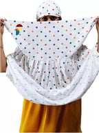 PRACHARAN Cotton Innovative Stylish 1 Dot Printed Pattern White Fancy Scarf With Sun Protection Cover Face Cotton Driving Scarf For Women's And Girls