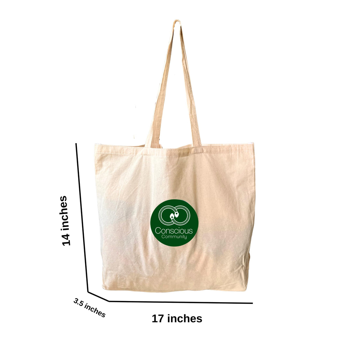 Conscious Community Tote Bag – Reusable Cotton Shopping & Grocery Bag with Sustainable, Washable, Multipurpose Bag Pack Of-4