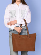Lavie Women's Hailon Tote Handbag (Large, Brown, Tan)