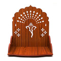 LET'S DIY Wooden Handcrafted Temple with OM Carving | Pooja Mandir with Storage Shelf & Set Top Box Stand for Home and Office (Pack of 1)