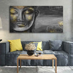 VIBECRAFTS Canvas Paintings for Living Room Drawing Room Bodhisattva Buddha Canvas Wall Painting Fitted With Wooden Frame For Home | Office | Living Room | Gift (PTVCH_2468)