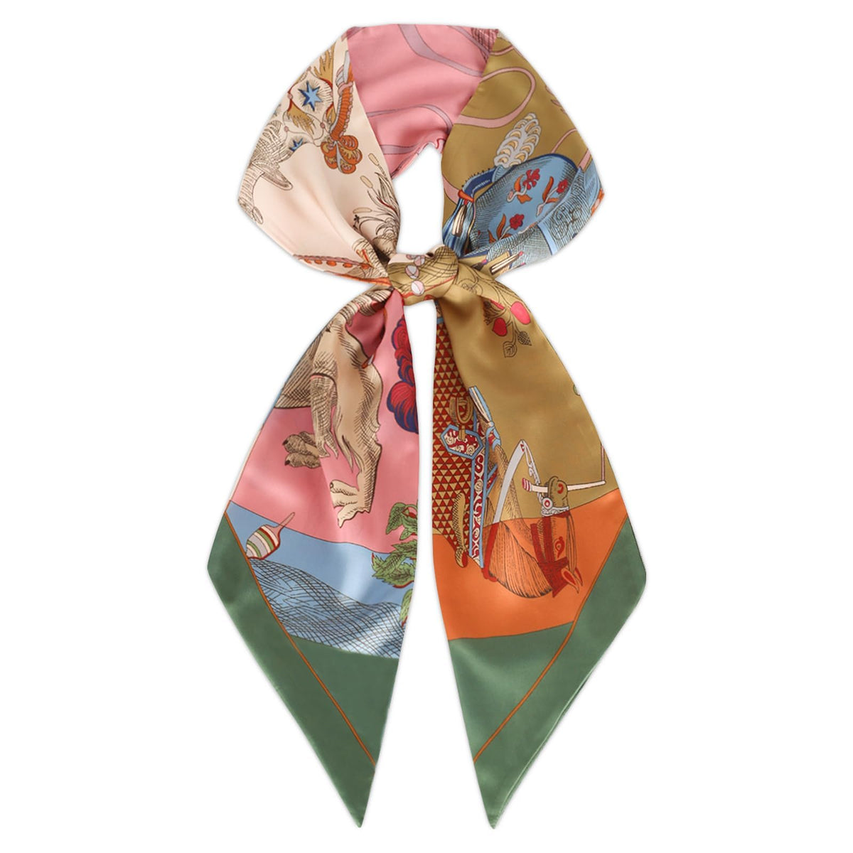 Mgbmyltm 1-Piece Satin Scarf for Women, Faux Silk Long Narrow Scarf for Purse and Neck