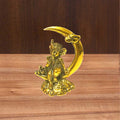 KridayKraft Lord Ganesha Sitting on Moon-Shaped Motif – Handcrafted Metal Ganpati Idol for Home Temple, Office Desk, Spiritual Décor & Auspicious Gifting on Festivals