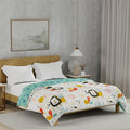Urban Space 100% Cotton Malmal Double Bed Dohar, All Season Reversible Blanket, Soft, Lightweight and Breathable Ac Dohar/Quilt/Blanket/for Bed, Sofa AC Blanket (86 x 95 inch, Lion King Off White) Kafalo