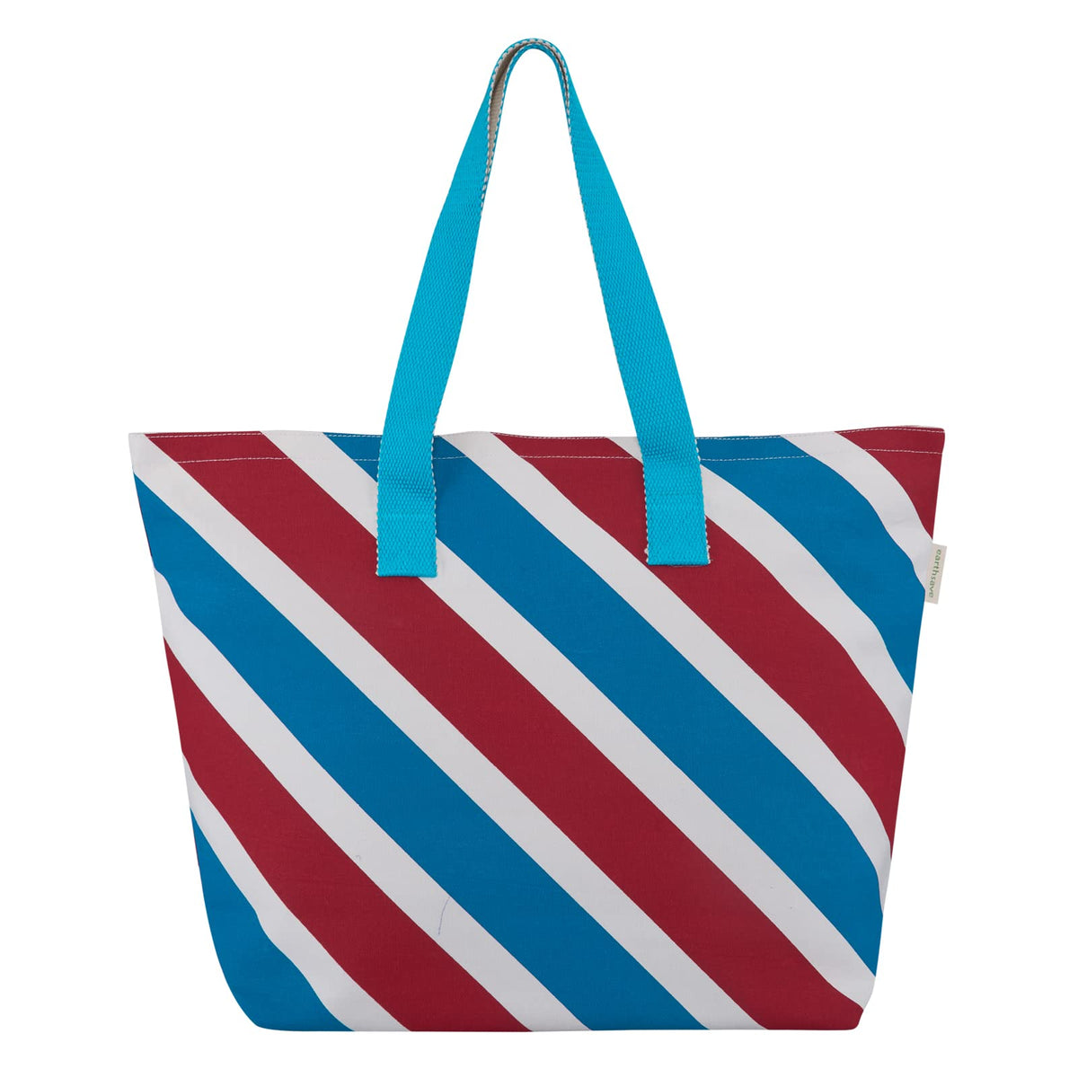 earthsave All Purpose Tote Bags | Printed Organic Multipurpose Cotton Bags | Cute Hand Bag for Girls | Best for College, Travel | Reusable Shopping Bag | Eco-Friendly Tote Bags (Red & Blue)