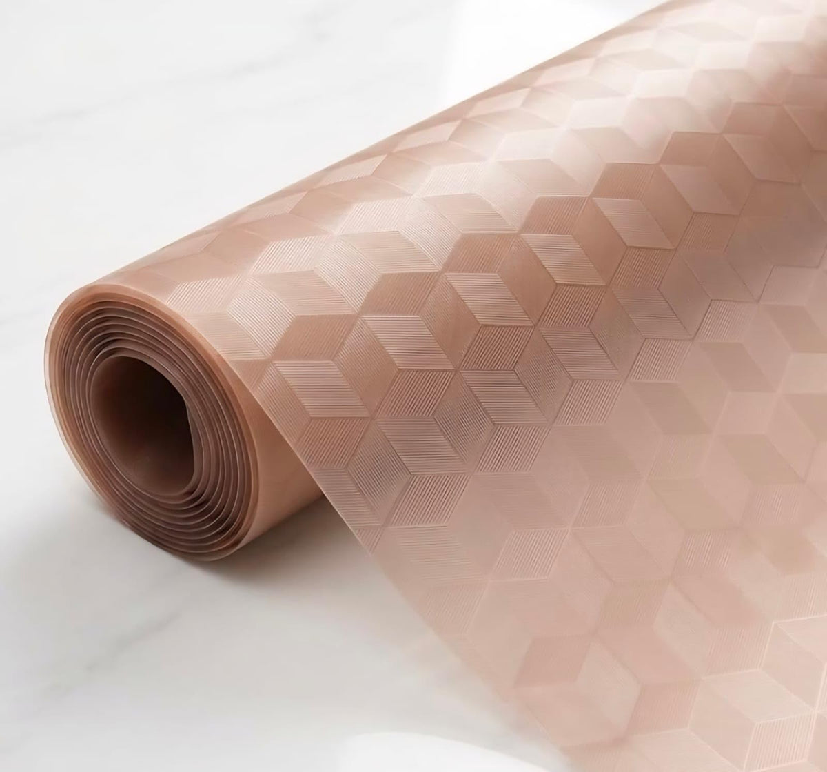 Dribble (45cm X 500cm) Eva Shelf Liner Mat Roll, Non Slip Drawer & Cabinet Liner for Kitchen, Waterproof Oilproof Washable Fridge Mat, Anti Skid Cupboard Wardrobe Multipurpose Mat (Brown) Kafalo