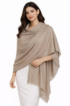 VIC Cashmere Pashmina Plain Stole – Soft Solid Color Wrap | 70x200 cm | Luxury Lightweight Scarf | Product Code: VIC-CPP-06 (Beige)