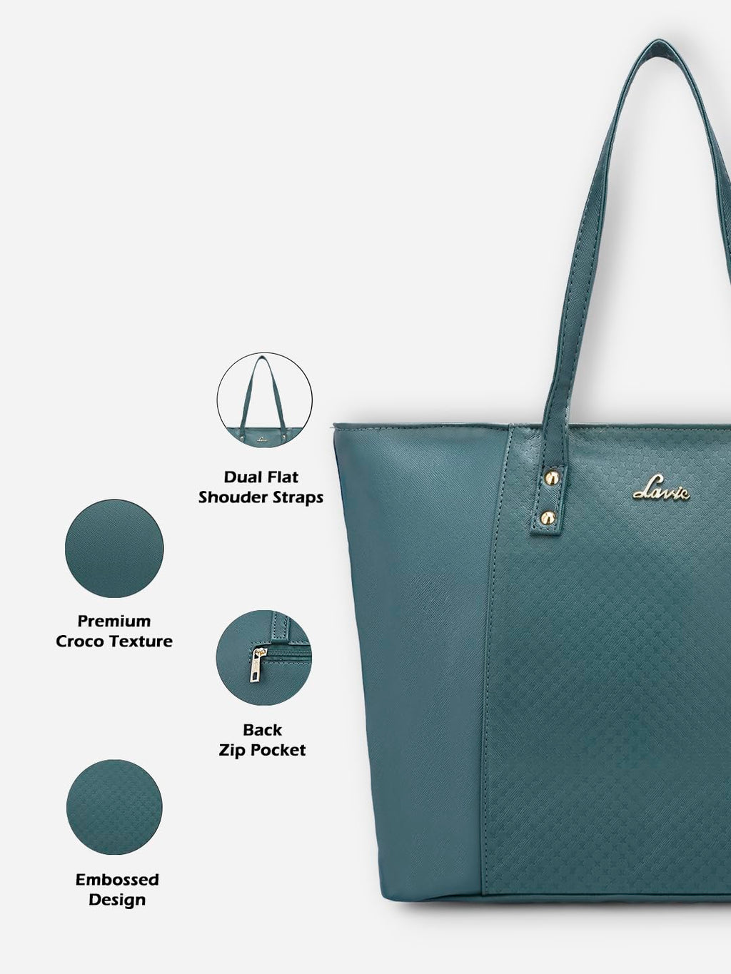Lavie Women's Emb Nova Tote Bag | Ladies Purse Handbag (Teal)