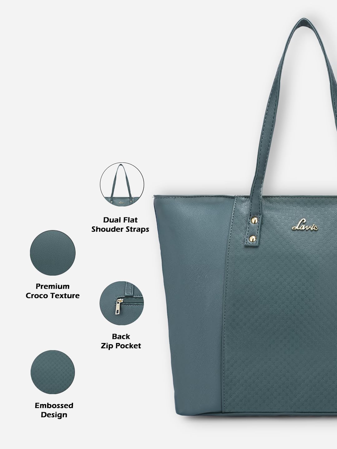 Lavie Women's Emb Nova Tote Bag | Ladies Purse Handbag (Teal)