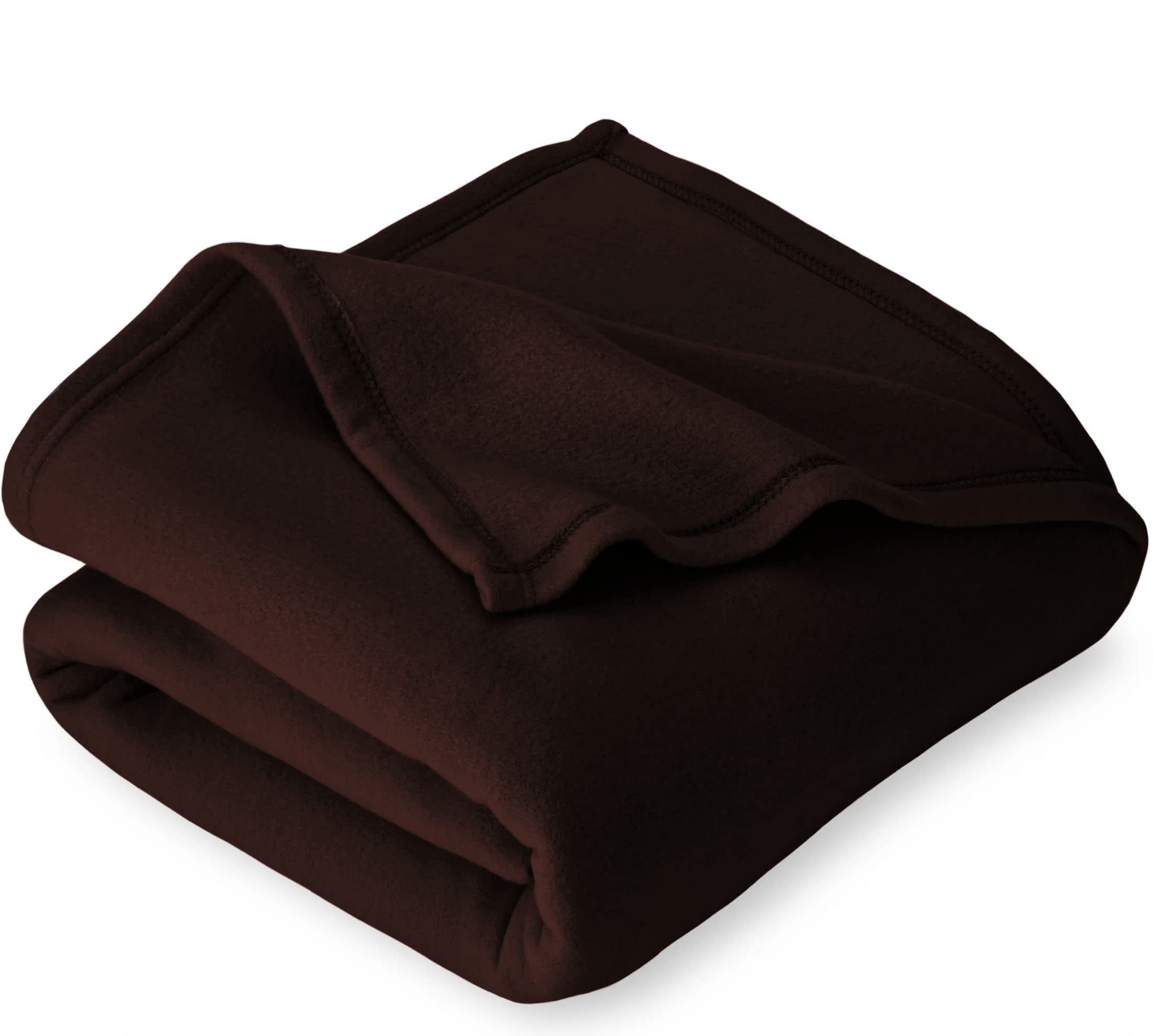 A Brand New - Umi 300 GSM AC Blanket Ultra Super Soft Special for Heavy Winter Plain Light Weight Polar Fleece Blanket for Single Bed (152 x 220 cm, Color - Coffee) Kafalo