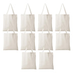 IVILLAGE Durable and Reusable Tote Bags 100% Cotton Shopping Bag - Multipurpose Designer Bag Compact, Lightweight & Eco-Friendly Sturdy Bag - 7 kg Capacity (Pack of 10)