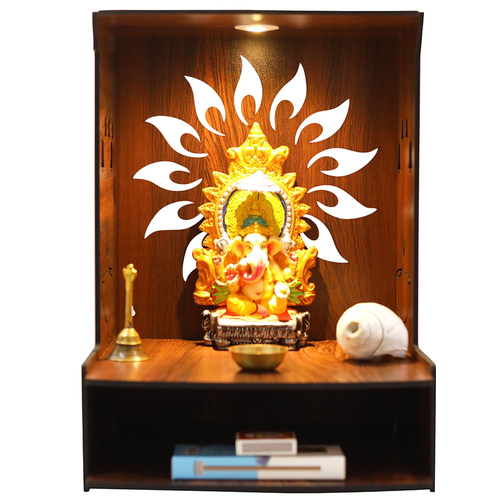 Sehaz Artworks Puja Mandir for Home Big Size | Pooja Mandir for Home | Pooja Stand | Wooden Temple -OM