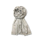 FAHABO Shimmer Geometric Woven Cotton Blend Scarf for Women – Lightweight Hijab & Stole Wrap | 73 x 29 Inches (Beige)
