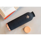 INDIAN ART VILLA Copper Lacquer Coated Black Silk Finish Water Bottle, 900 ML, Copper Drinkware for Daily Use, Office, Gym, Yoga & Travel, Ayurvedic Health Benefits, Gift Item