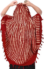 Vinsh Enterprise Cotton Long Scarf Cum Mask Scarves Usable for Vehicle Driver | White Printed Design | Universal Size | For Girl & Women | Soft & Breathable Sun Protection (Lininig - Red)