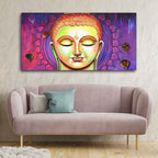 VIBECRAFTS Canvas Paintings for Living Room Drawing Room Spiritutal Buddha Meditating Canvas Wall Painting Fitted With Wooden Frame for Home | Office | Gift (PTVCH_2427)